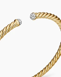Cable Flex® Bracelet 18K Yellow Gold with Diamonds, 4mm
