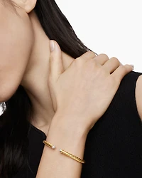 Cable Flex® Bracelet 18K Yellow Gold with Diamonds, 4mm