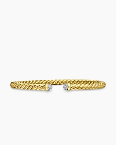 Cable Flex® Bracelet 18K Yellow Gold with Diamonds, 4mm