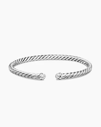 Cablespira Bracelet 18K White Gold with Diamonds, 4mm