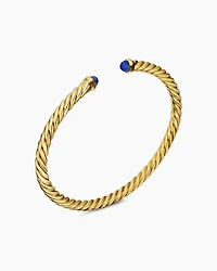 Cablespira® Flex Bracelet 18K Yellow Gold with Blue Sapphires, 4mm