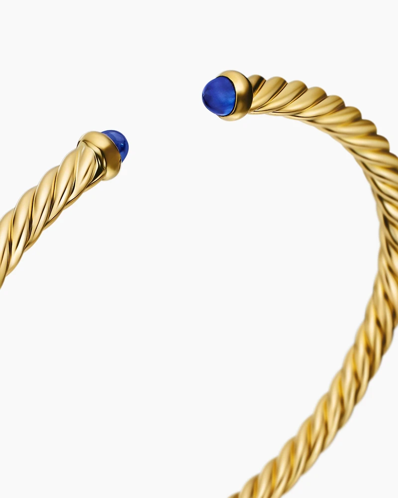 Cablespira® Flex Bracelet 18K Yellow Gold with Blue Sapphires, 4mm