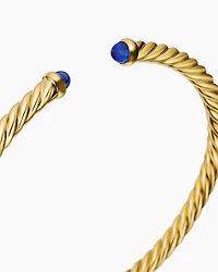 Cablespira® Flex Bracelet 18K Yellow Gold with Blue Sapphires, 4mm