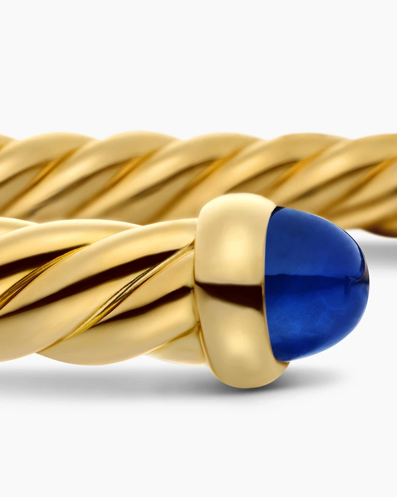 Cablespira® Flex Bracelet 18K Yellow Gold with Blue Sapphires, 4mm