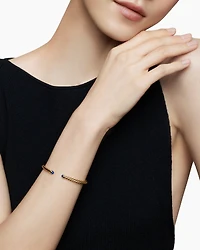 Cablespira® Flex Bracelet 18K Yellow Gold with Blue Sapphires, 4mm