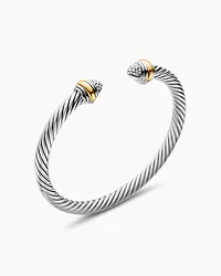Cable Classics Bracelet with Pavé Domes and 14K Yellow Gold, 5mm