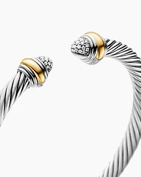 Cable Classics Bracelet with Pavé Domes and 14K Yellow Gold, 5mm