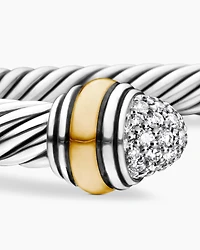 Cable Classics Bracelet with Pavé Domes and 14K Yellow Gold, 5mm