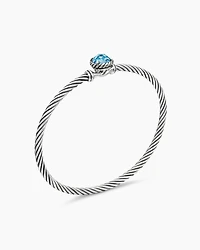 Petite Chatelaine® Bracelet Sterling Silver with Blue Topaz, 3mm