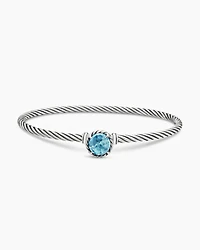 Petite Chatelaine® Bracelet Sterling Silver with Blue Topaz, 3mm