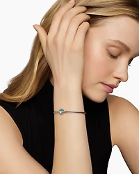Petite Chatelaine® Bracelet Sterling Silver with Blue Topaz, 3mm