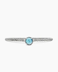 Petite Chatelaine® Bracelet Sterling Silver with Blue Topaz, 3mm