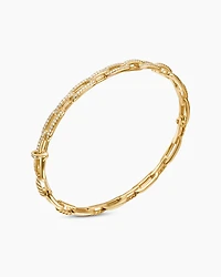 Stax Chain Link Bracelet 18K Yellow Gold with Diamonds, 4mm