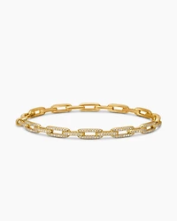 Stax Chain Link Bracelet 18K Yellow Gold with Diamonds, 4mm