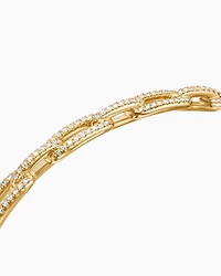 Stax Chain Link Bracelet 18K Yellow Gold with Diamonds, 4mm