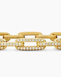 Stax Chain Link Bracelet 18K Yellow Gold with Diamonds, 4mm