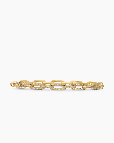 Stax Chain Link Bracelet 18K Yellow Gold with Diamonds, 4mm