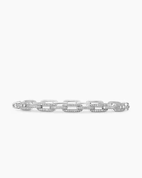 Stax Chain Link Bracelet 18K White Gold with Diamonds, 4mm