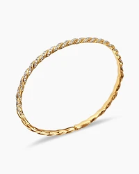 Sculpted Cable Flex Bracelet 18K Yellow Gold with Diamonds