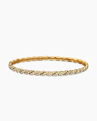Sculpted Cable Flex Bracelet 18K Yellow Gold with Diamonds