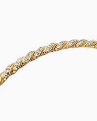 Sculpted Cable Flex Bracelet 18K Yellow Gold with Diamonds