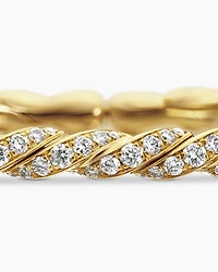 Sculpted Cable Flex Bracelet 18K Yellow Gold with Diamonds