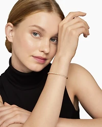 Sculpted Cable Flex Bracelet 18K Yellow Gold with Diamonds