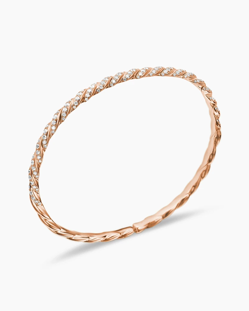 Sculpted Cable Bracelet 18K Yellow Gold with Diamonds
