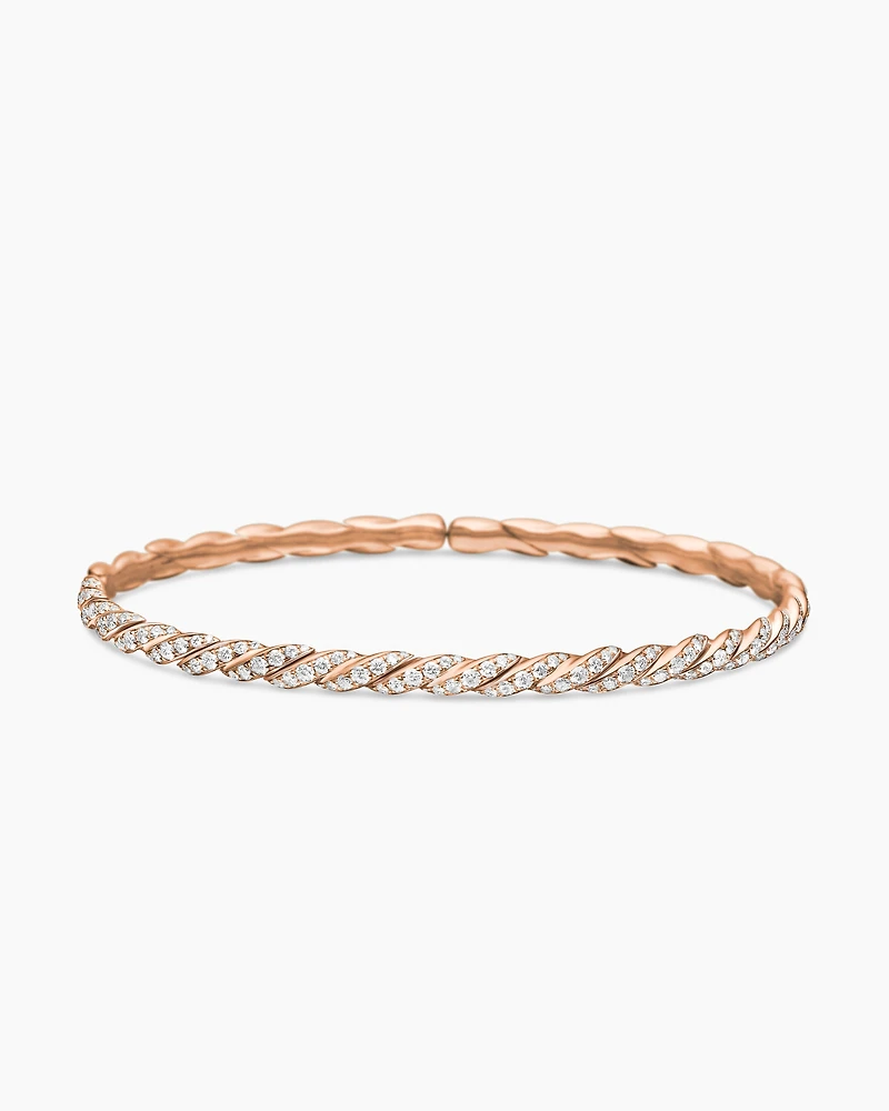 Sculpted Cable Bracelet 18K Yellow Gold with Diamonds