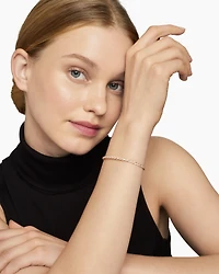 Sculpted Cable Bracelet 18K Yellow Gold with Diamonds
