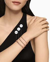 Sculpted Cable Flex Bracelet 18K Rose Gold with Diamonds, 3.5mm
