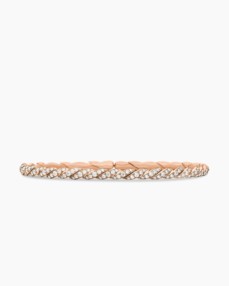 Sculpted Cable Bracelet 18K Yellow Gold with Diamonds