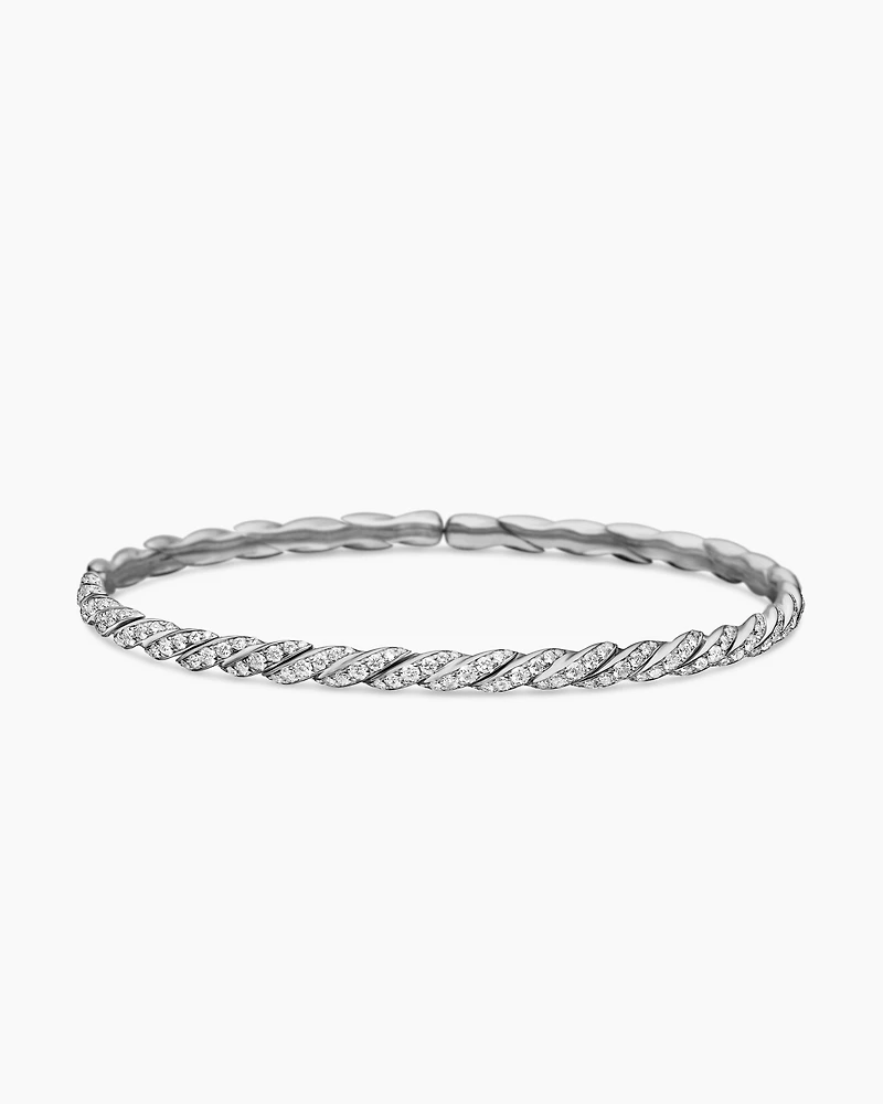 Sculpted Cable Bracelet 18K Yellow Gold with Diamonds