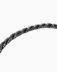 Sculpted Cable Flex Bracelet 18K White Gold with Black Rhodium and Diamonds, 3.5mm