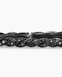 Sculpted Cable Flex Bracelet 18K White Gold with Black Rhodium and Diamonds, 3.5mm