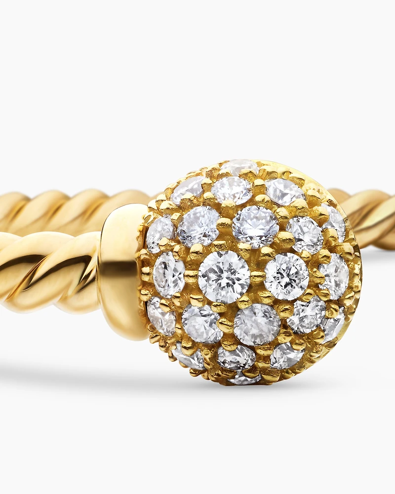 Solari Cablespira® Bracelet in 18K Yellow Gold with Diamonds, 2.3mm