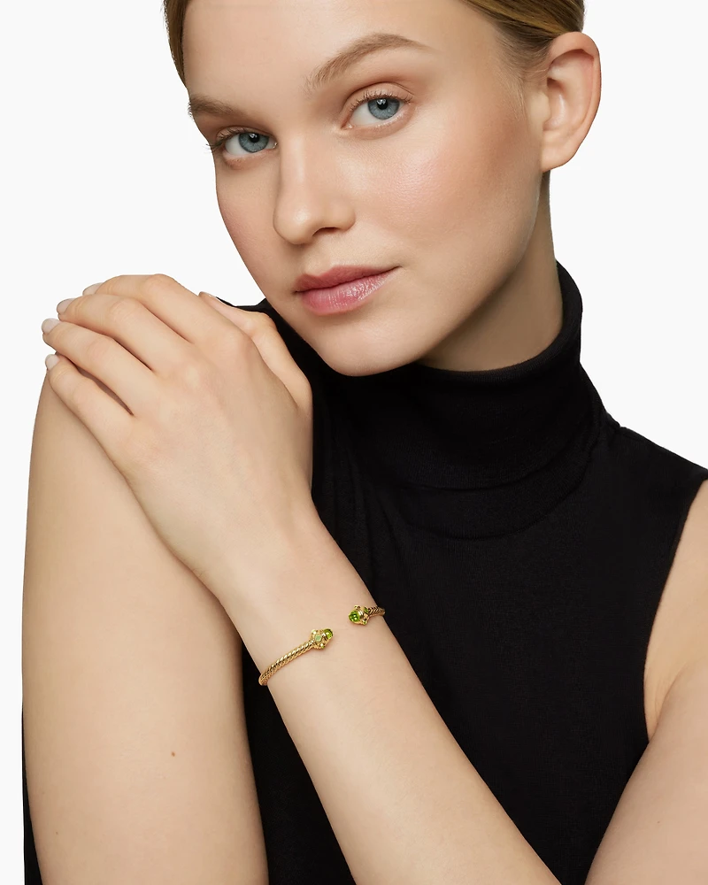 Renaissance® Cablespira Bracelet in 18K Yellow Gold with Peridot, 3.5mm