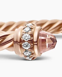 Classic Cablespira® Bracelet 18K Rose Gold with Morganite and Diamonds, 3mm