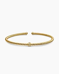 Classic Cablespira® Station Bracelet 18K Yellow Gold with Diamonds, 3mm