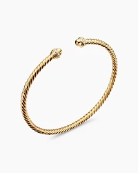 Classic Cablespira® Bracelet 18K Yellow Gold with Diamonds, 3mm