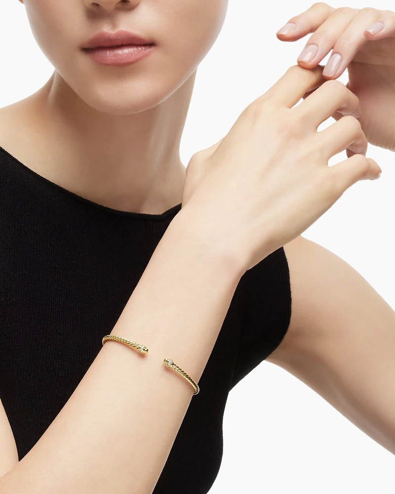 Classic Cablespira® Bracelet 18K Yellow Gold with Diamonds, 3mm