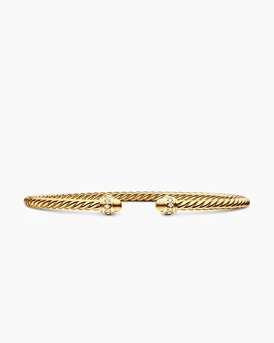 Classic Cablespira® Bracelet 18K Yellow Gold with Diamonds, 3mm