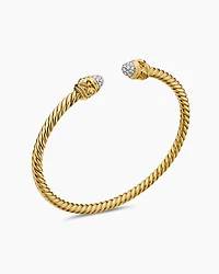 Cablespira Oval Bracelet 18K Yellow Gold with Diamonds, 4.5mm