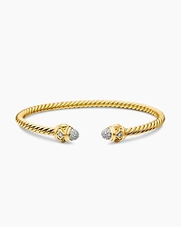 Cablespira Oval Bracelet 18K Yellow Gold with Diamonds, 4.5mm