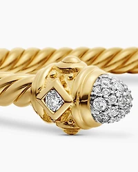 Cablespira Oval Bracelet 18K Yellow Gold with Diamonds, 4.5mm
