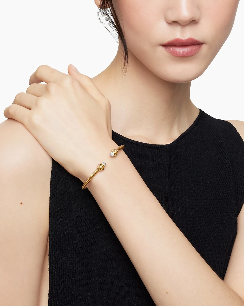 Cablespira Oval Bracelet 18K Yellow Gold with Diamonds, 4.5mm