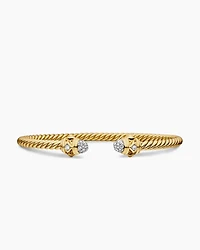 Cablespira Oval Bracelet 18K Yellow Gold with Diamonds, 4.5mm