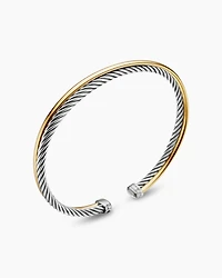 Crossover Bracelet Sterling Silver with 18K Yellow Gold, 3mm