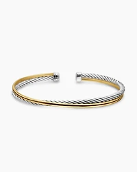 Crossover Bracelet Sterling Silver with 18K Yellow Gold, 3mm
