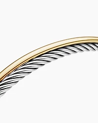 Crossover Bracelet Sterling Silver with 18K Yellow Gold, 3mm